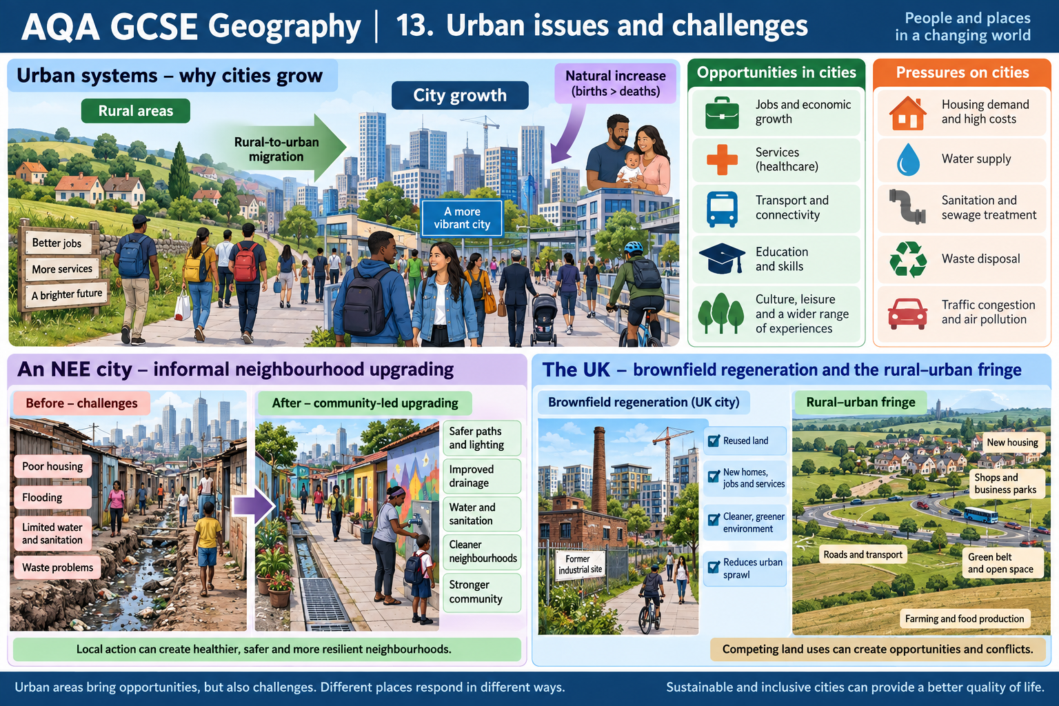 Urban growth, opportunities, service pressures and planning responses across city neighbourhoods